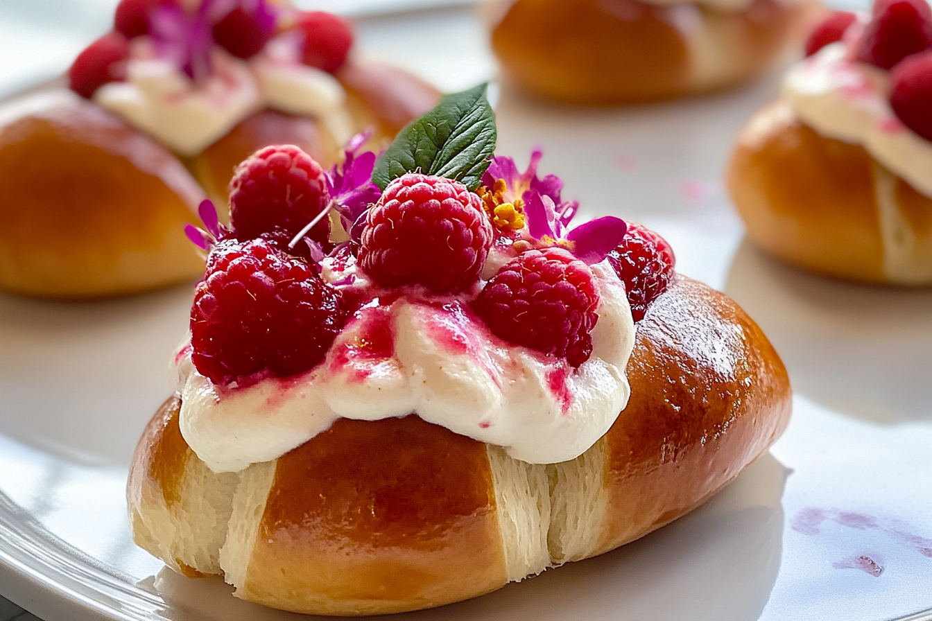Raspberry Cream Buns