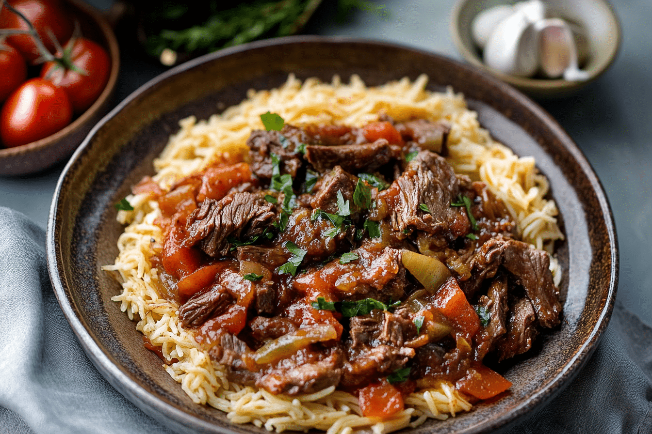 Slow Cooked Beef With Risoni – Greek Giouvetsi