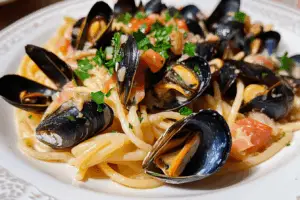 Speedy Mussels with Pasta