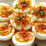 Spicy Chili Garlic Deviled Eggs