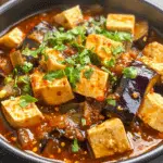 Spicy Garlic Aubergine (Eggplant) & Tofu Stew
