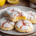Strawberry Curd Lemon Crinkle Cookies