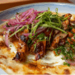 Apricot and chipotle glazed chicken shawarma