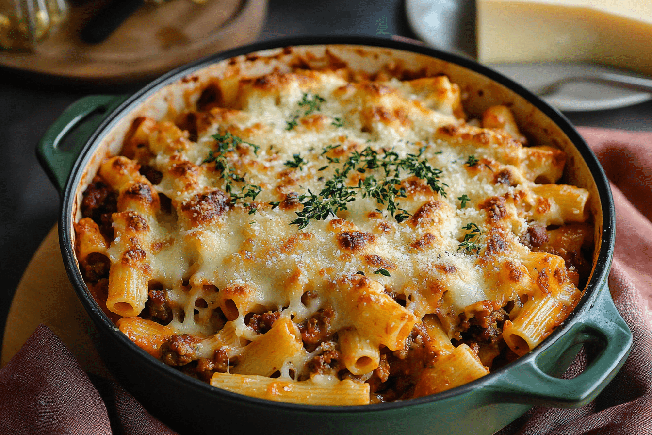 Baked Rigatoni with Sausage and Boursin Cheese