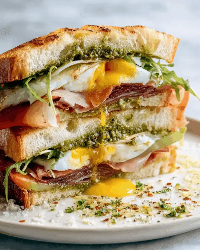 best bread and cheese for pesto egg sandwich