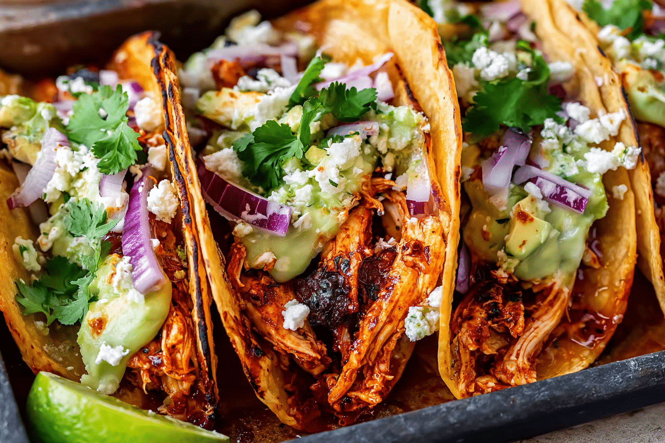 Best Chicken Tacos Recipe (Stovetop or Crockpot)