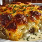 Biscuits & Gravy Hashbrown Casserole