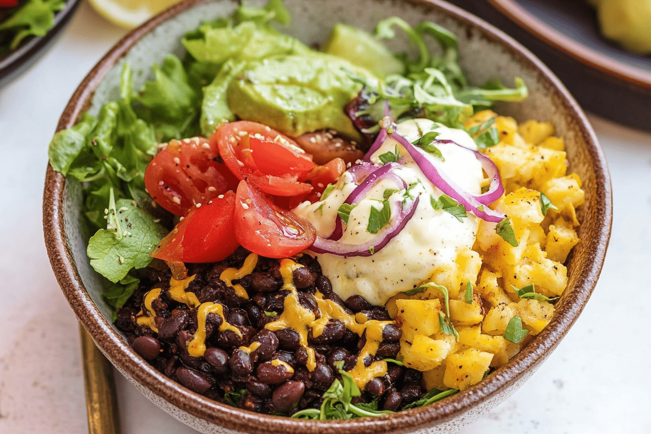 Black Bean Burger Bowls.