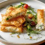 Borek Turkish filled with halloumi and feta cheese