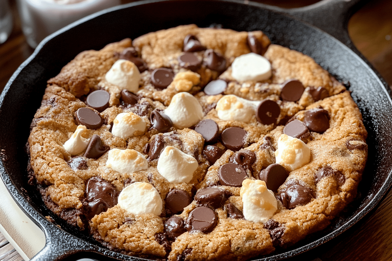Brown Butter S’mores Chocolate Chip Cookie Skillet