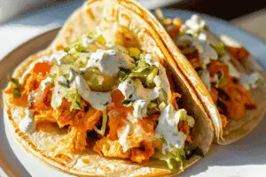 Buffalo Chicken Smash Burger Tacos