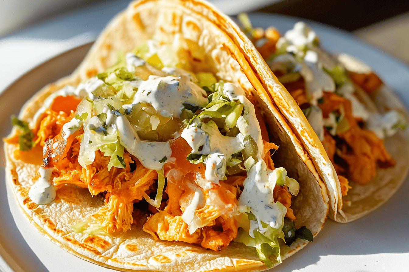 Buffalo Chicken Smash Burger Tacos