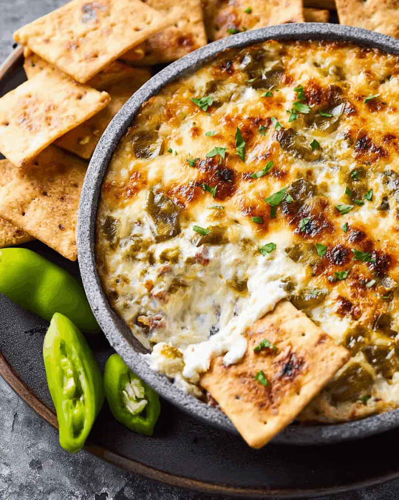 Cheesy dip with chips and veggies for dipping