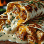 Cheesy Garlic Chicken Wraps recipe