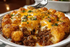 Cheesy Ground Beef Tater Tot Casserole