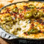 Cheesy Hatch Green Chile Dip fresh from oven