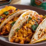 Cheesy Pulled Chicken Tacos