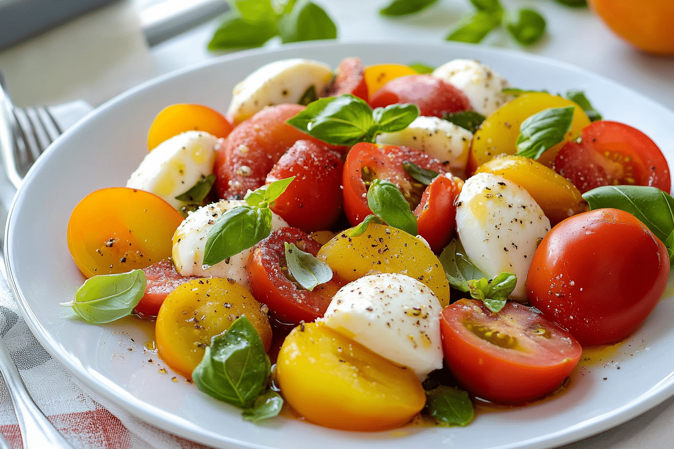 Cherry Tomato, Nectarine and Mozzarella Salad