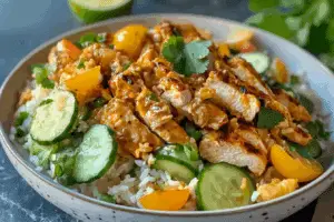Chicken Shawarma Crispy Rice Salad
