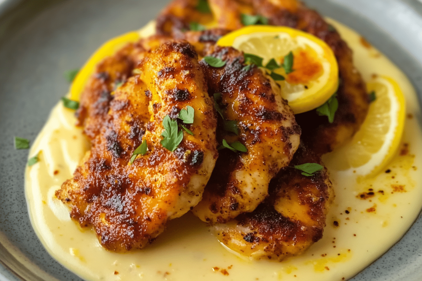 Chicken Tenders in a Cajun Lemon Butter Sauce