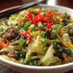 chinese ground beef and cabbage stir fry