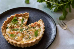 Crab and tarragon tart