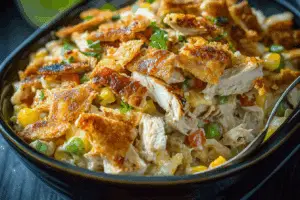 Crispy Hot Chicken Salad Casserole