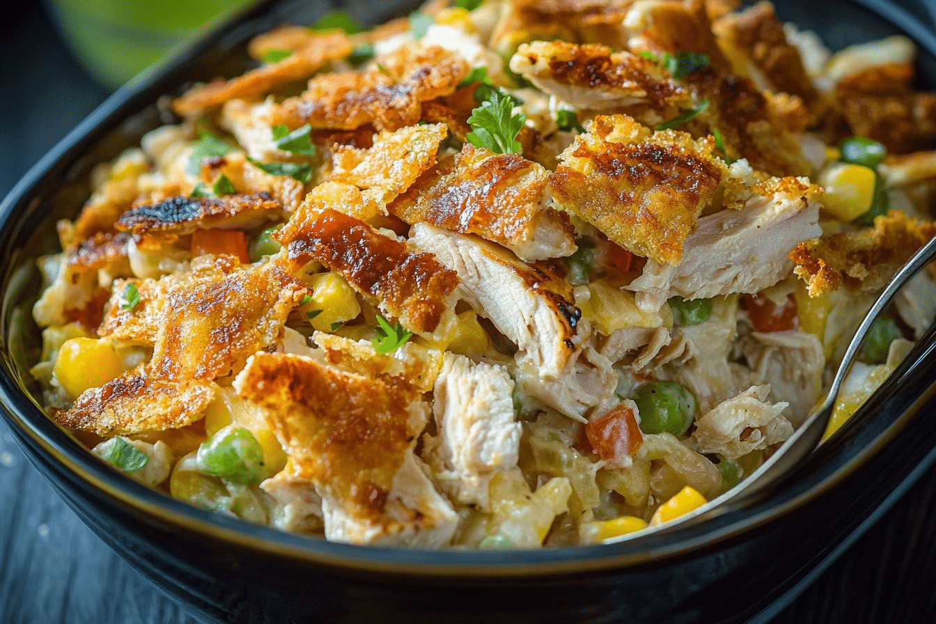 Crispy Hot Chicken Salad Casserole
