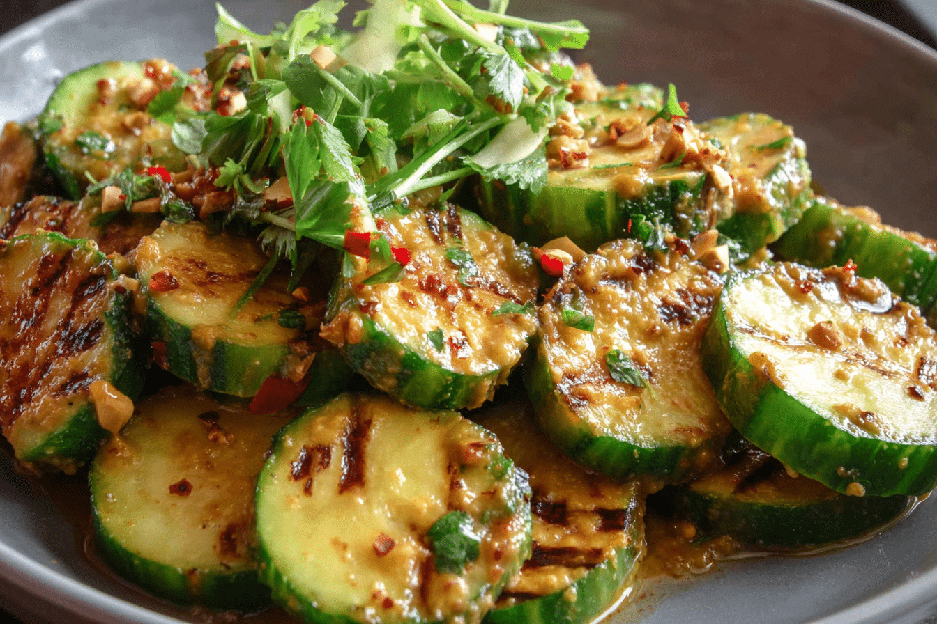 Cucumbers in Spicy Peanut Sauce