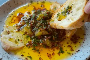 Delicious Loaded Bread Dipping Oil