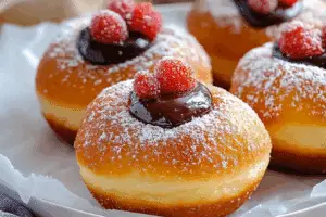 Fluffy Brioche Donuts with Creamy Chocolate Filling