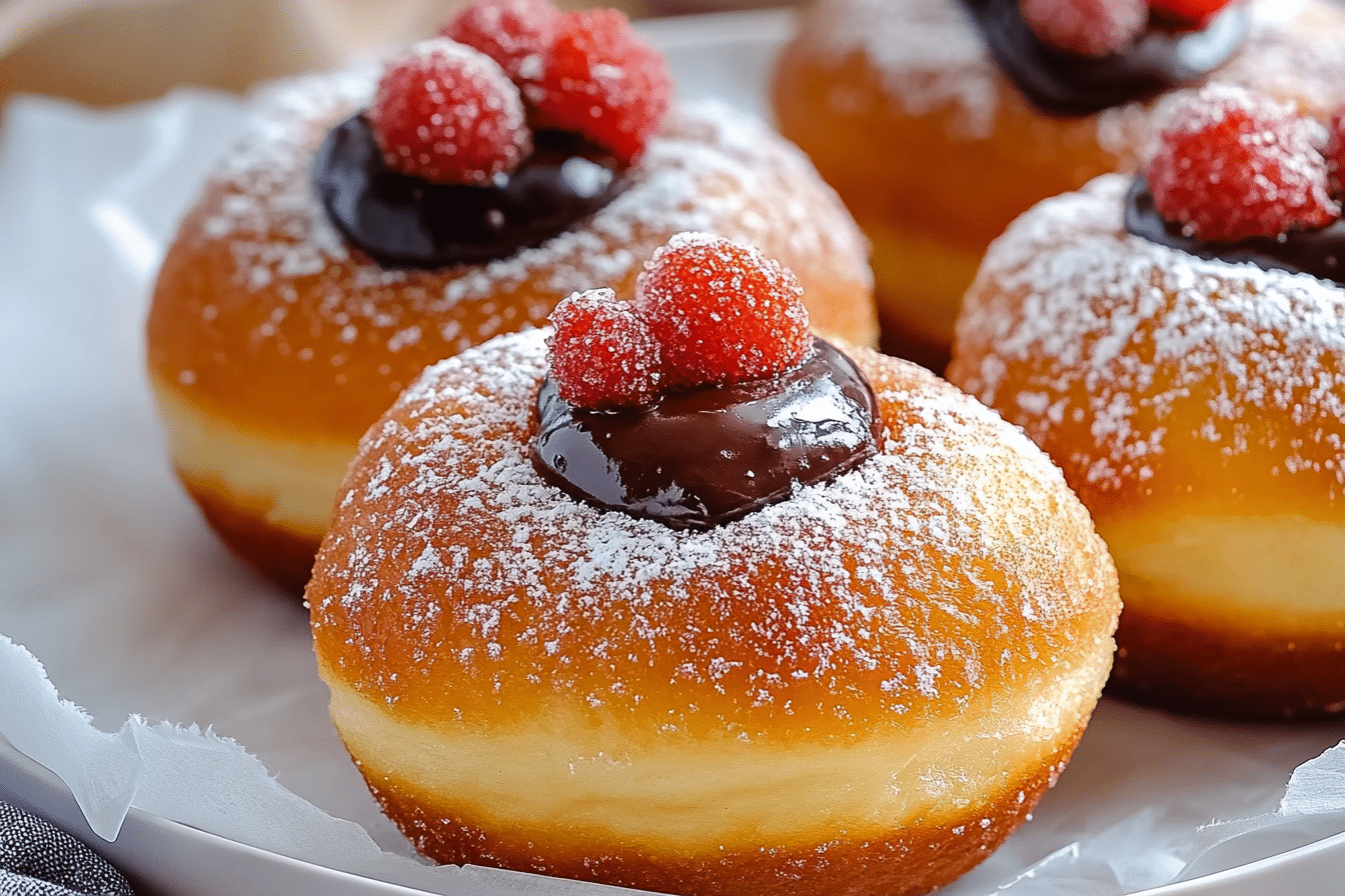 Fluffy Brioche Donuts with Creamy Chocolate Filling