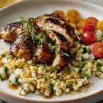 Grilled Hot Honey Chicken with Sweet Corn Salad.