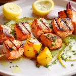 Grilled Lemon Salmon Skewers