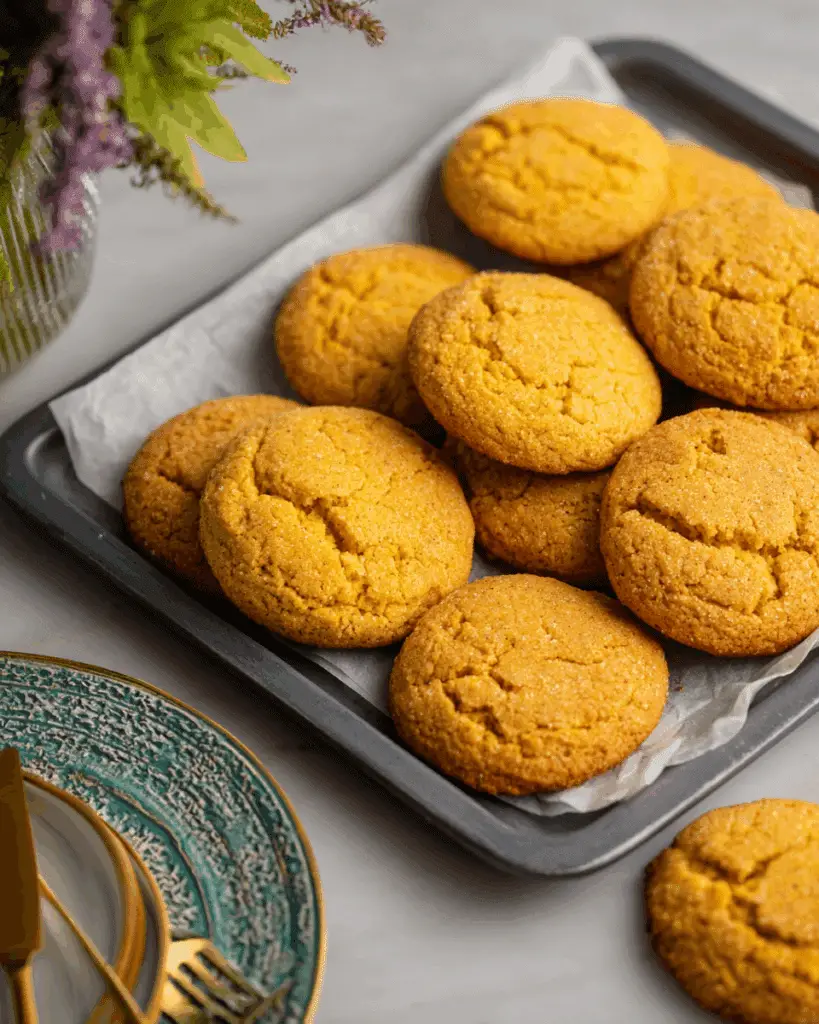 Honey butter cornbread cookies served with tea