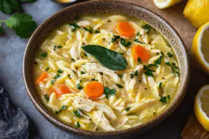 Lemon Chicken Orzo Soup