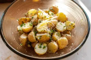 Lemony Chive Potato Salad with Parmesan.