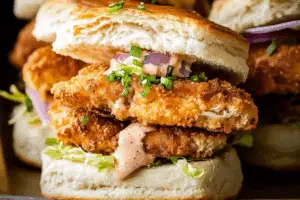 Pan Fried Chicken Biscuit Sliders