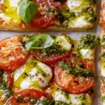 Pesto Caprese Puff Pastry Pizza.