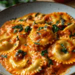 Raviolis With Creamy Harissa Sauce