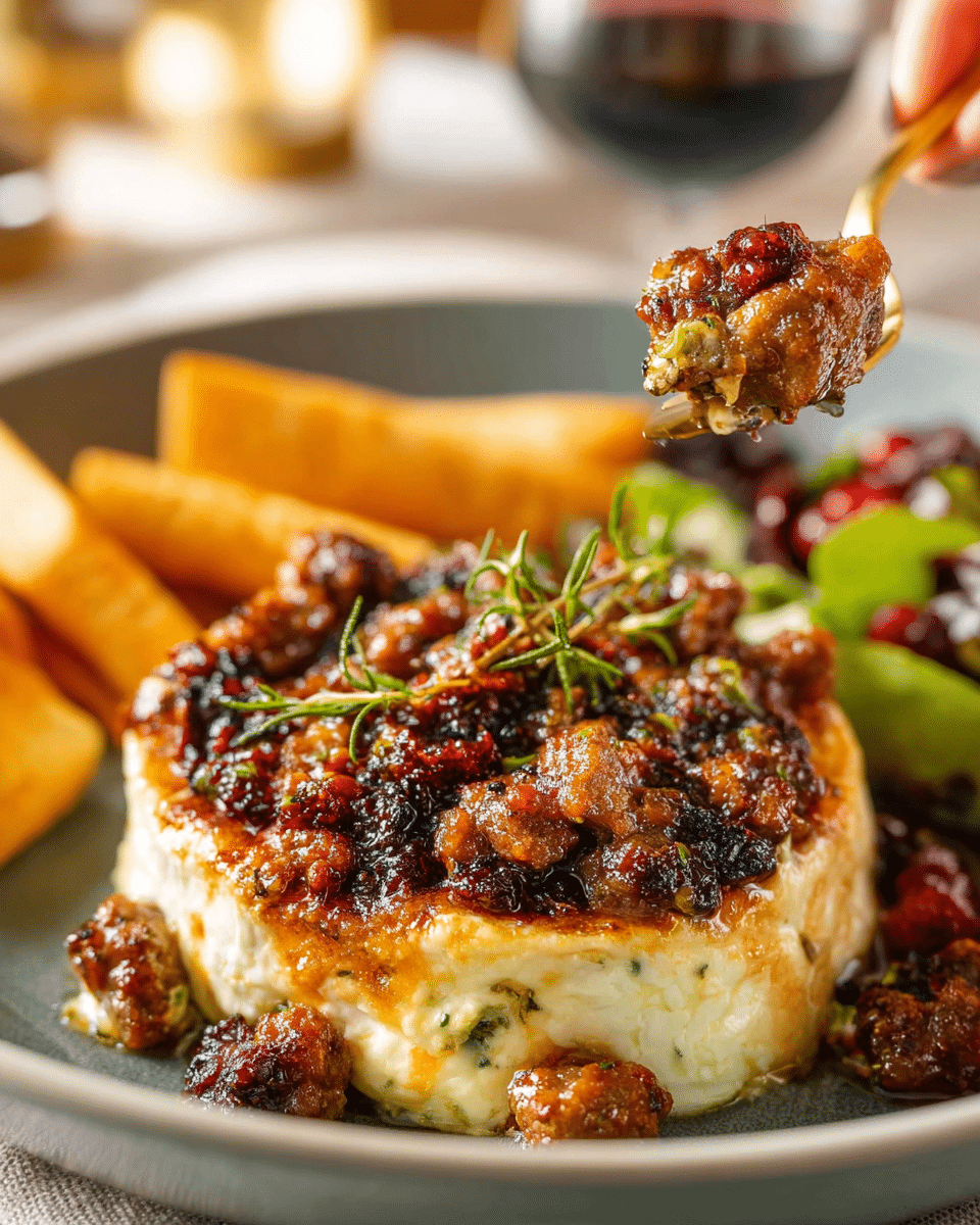 Sausage Baked Brie