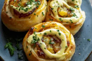 Savory Breakfast Rolls Drizzled With Bearnaise