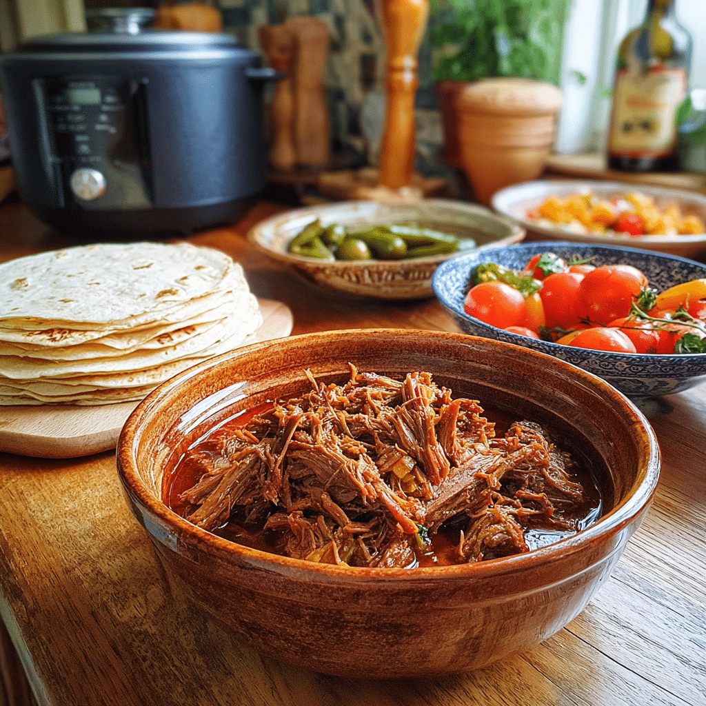Chuck roast seasoned for slow cooker Mexican barbacoa