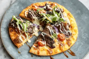 Short Rib Pizza with Smoked Gouda Cream Sauce