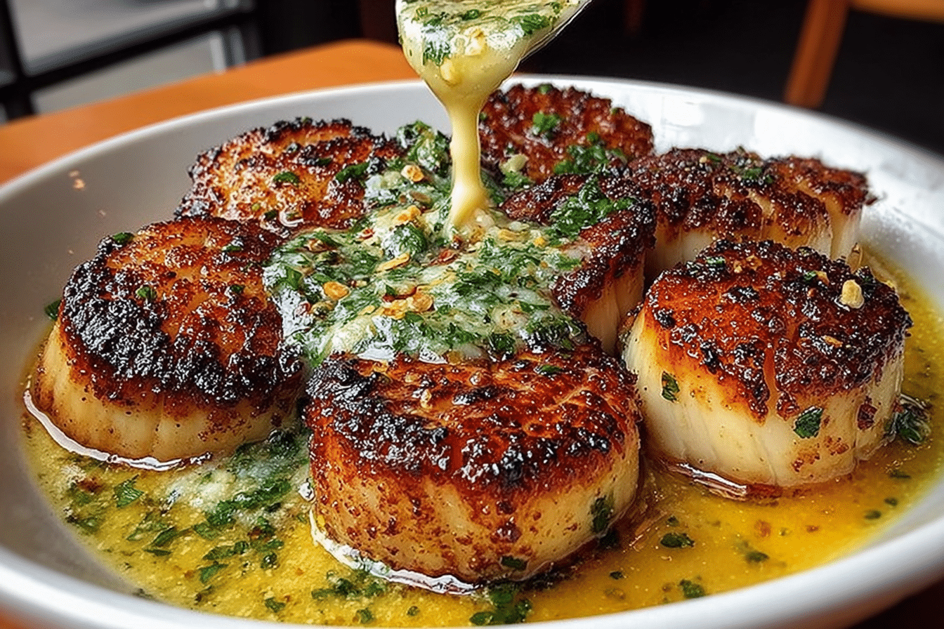 Sizzling Scallops with Zesty Lime Cilantro Sauce