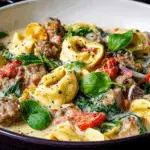 Slow Cooker Creamy Tortellini and Sausage Soup