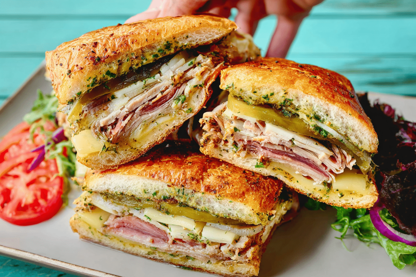 Smith Family's Tampa Cuban Sandwich Recipe with Garlic Herb Butter