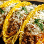 Spaghetti Tacos with Ground Beef