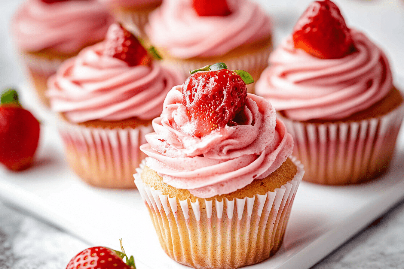 Strawberry Champagne Cupcakes