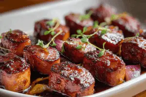 Sweet and Spicy Baked Hot Dog Burnt Ends